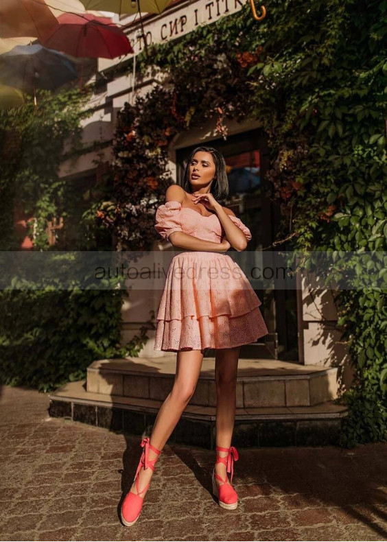 Off Shoulder Cotton Sweet Party Dress Off Shoulder Cotton Sweet Party Dress